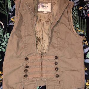 2000s Steampunk Papaya Zip Vest